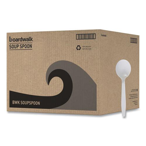 Mediumweight Polystyrene Cutlery, Soup Spoon, White, 1,000/Carton. Picture 2