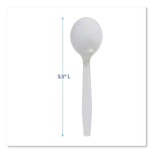 Mediumweight Polystyrene Cutlery, Soup Spoon, White, 1,000/Carton. Picture 3