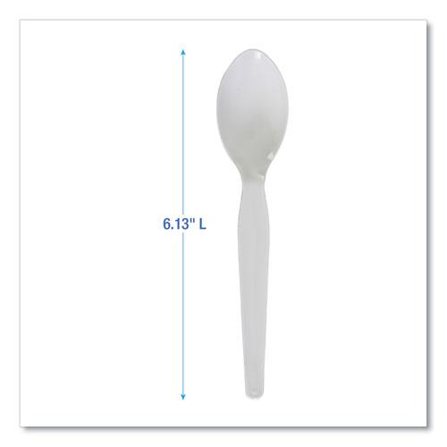 Heavyweight Polystyrene Cutlery, Teaspoon, White, 1000/Carton. Picture 4