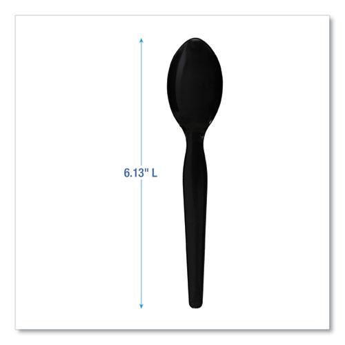 Heavyweight Polystyrene Cutlery, Teaspoon, Black, 1000/Carton. Picture 3