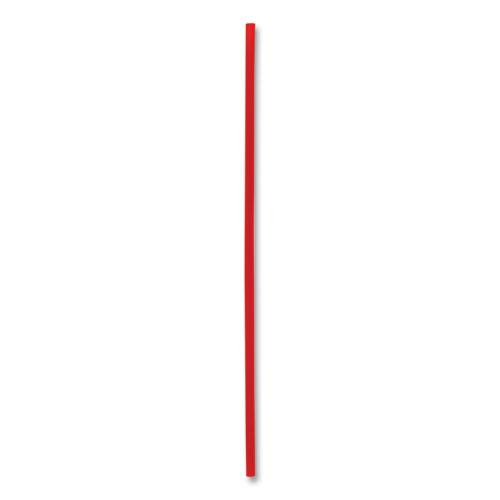 Single-Tube Stir-Straws,5.25", Polypropylene, Red, 1,000/Pack, 10 Packs/Carton. Picture 1
