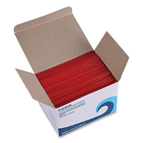 Single-Tube Stir-Straws,5.25", Polypropylene, Red, 1,000/Pack, 10 Packs/Carton. Picture 7