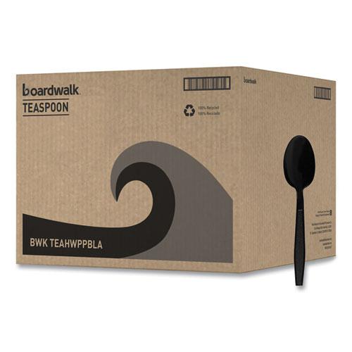 Heavyweight Polypropylene Cutlery, Teaspoon, Black, 1000/Carton. Picture 2