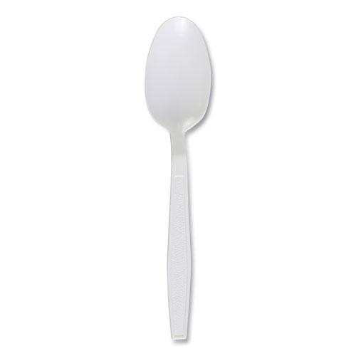 Heavyweight Polypropylene Cutlery, Teaspoon, White, 1000/Carton. Picture 1