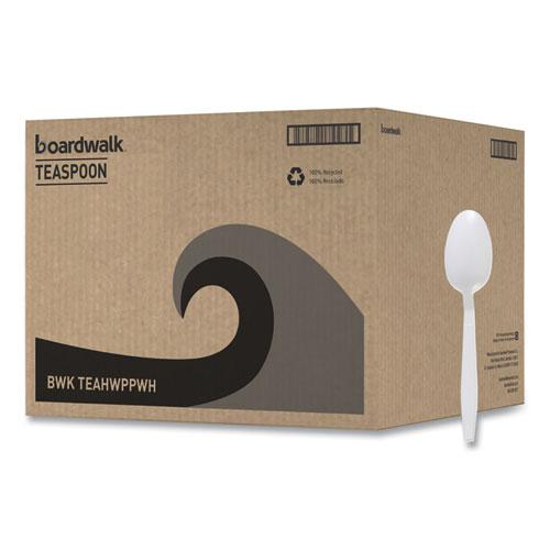 Heavyweight Polypropylene Cutlery, Teaspoon, White, 1000/Carton. Picture 2
