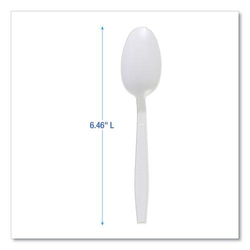 Heavyweight Polypropylene Cutlery, Teaspoon, White, 1000/Carton. Picture 3