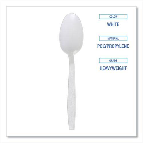 Heavyweight Polypropylene Cutlery, Teaspoon, White, 1000/Carton. Picture 4