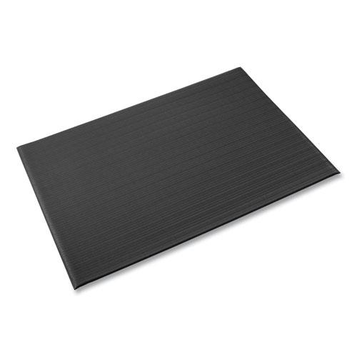 Ribbed Vinyl Anti-Fatigue Mat, Rib Embossed Surface, 36 x 144, Black. Picture 1