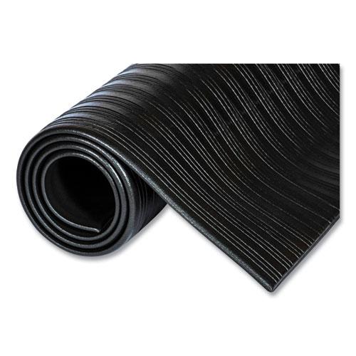 Ribbed Vinyl Anti-Fatigue Mat, Rib Embossed Surface, 36 x 144, Black. Picture 2