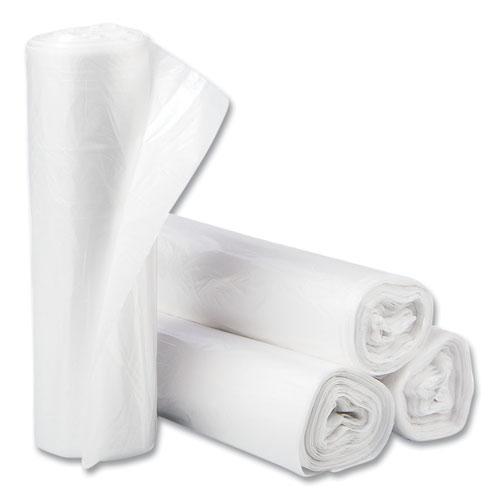 High-Density Commercial Can Liners, 30 gal, 10 mic, 30" x 37", Clear, 25 Bags/Roll, 20 Interleaved Rolls/Carton. Picture 1