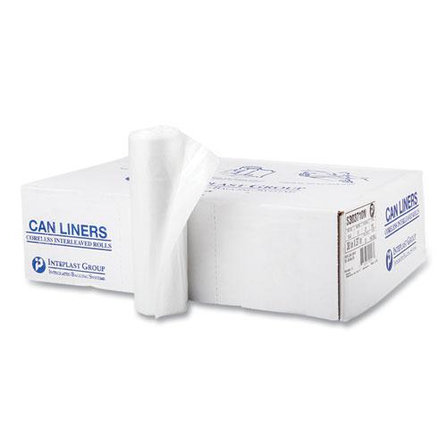 High-Density Commercial Can Liners, 30 gal, 10 mic, 30" x 37", Clear, 25 Bags/Roll, 20 Interleaved Rolls/Carton. Picture 2