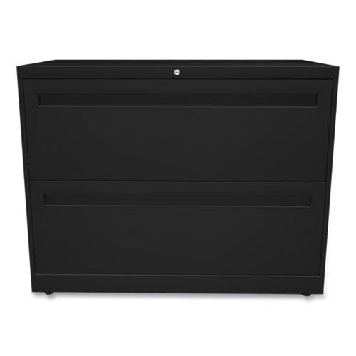 Brigade 700 Series Lateral File, 2 Legal/Letter-Size File Drawers, Black, 36" x 18" x 28". Picture 2