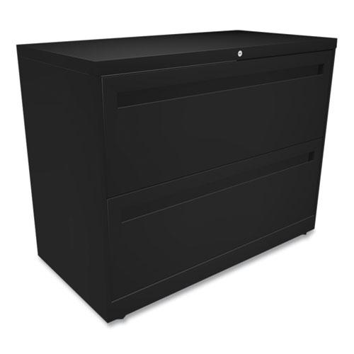 Brigade 700 Series Lateral File, 2 Legal/Letter-Size File Drawers, Black, 36" x 18" x 28". Picture 3
