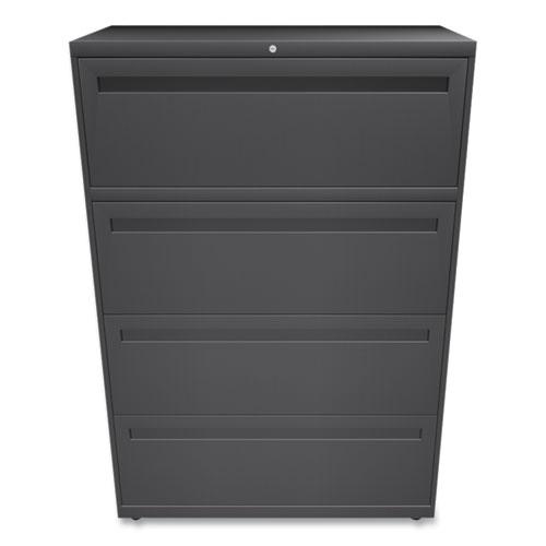 Brigade 700 Series Lateral File, 4 Legal/Letter-Size File Drawers, Charcoal, 36" x 18" x 52.5". Picture 2