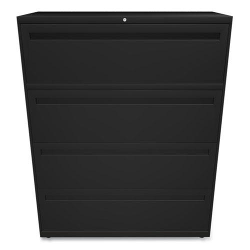 Brigade 700 Series Lateral File, 4 Legal/Letter-Size File Drawers, Black, 42" x 18" x 52.5". Picture 2