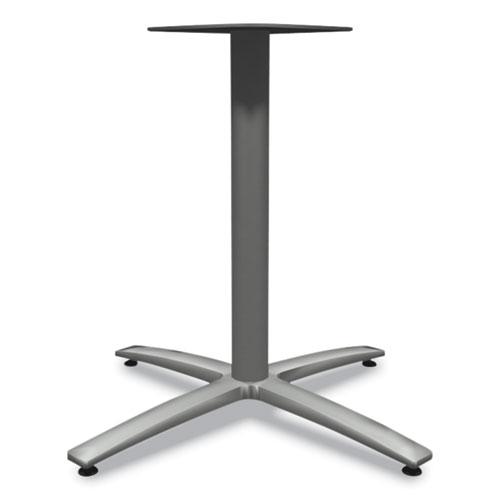 Between Seated-Height X-Base for 42" Table Tops, 32.68w x 29.57h, Silver. Picture 2