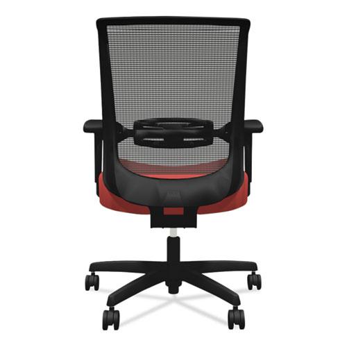 Convergence Mid-Back Task Chair, Synchro-Tilt and Seat Glide, Supports Up to 275 lb, Red Seat, Black Back/Base. Picture 4