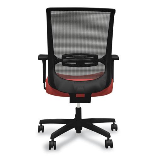 Convergence Mid-Back Task Chair, Swivel-Tilt, Supports Up to 275 lb, 16.5" to 21" Seat Height, Red Seat, Black Back/Base. Picture 4