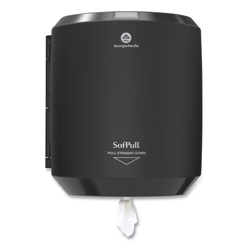 SofPull CenterPull Hand Towel Dispenser, 9.63 x 8.88 x 10.94, Black. Picture 4