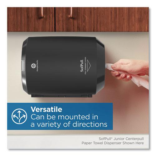 SofPull CenterPull Hand Towel Dispenser, 9.63 x 8.88 x 10.94, Black. Picture 5
