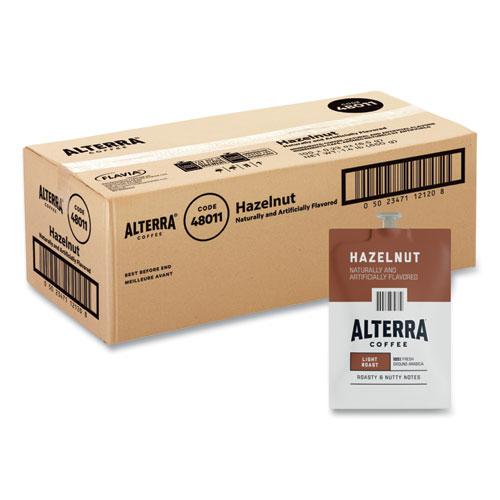 Alterra Hazelnut Coffee Freshpack, Hazelnut, 0.23 oz Pouch, 100/Carton. Picture 1