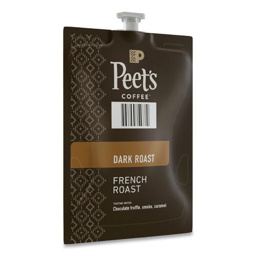 Peet's French Roast Coffee Freshpack, French Roast, 0.35 oz Pouch, 76/Carton. Picture 2