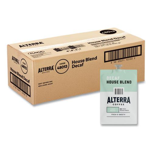 Alterra Decaf House Blend Coffee Freshpack, 0.25 oz Pouch, 100/Carton. Picture 1
