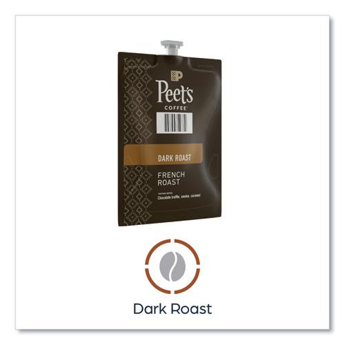 Peet's French Roast Coffee Freshpack, French Roast, 0.35 oz Pouch, 76/Carton. Picture 3