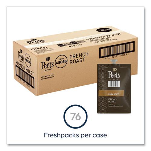 Peet's French Roast Coffee Freshpack, French Roast, 0.35 oz Pouch, 76/Carton. Picture 5
