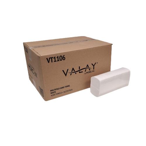 Valay Multi-Fold Towels, 1-Ply, 9.05 x 9.25, White, 250/Pack, 16 Packs/Carton. Picture 1