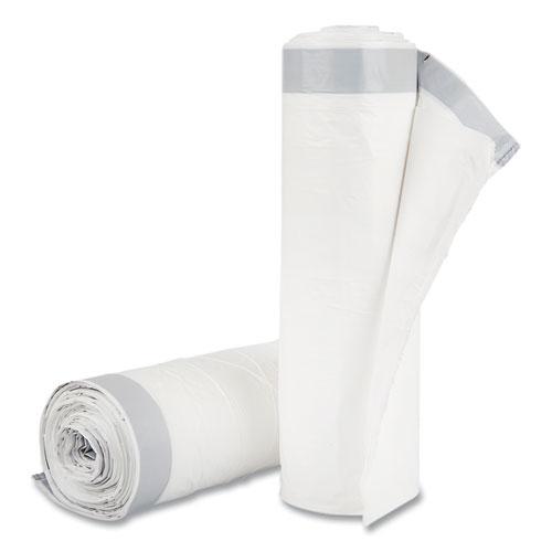Draw-Tuff Institutional Draw-Tape Can Liners, 55 gal, 1.9 mil, 42.5" x 35.5", Natural, 10 Bags/Roll, 5 Rolls/Carton. Picture 2