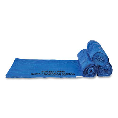 Draw-Tuff Institutional Draw-Tape Can Liners, 30 gal, 1 mil, 30.5" x 40", Blue, 25 Bags/Roll, 8 Rolls/Carton. Picture 2