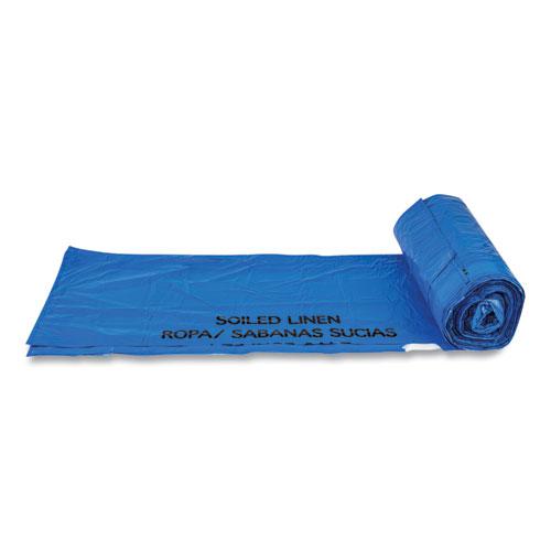 Draw-Tuff Institutional Draw-Tape Can Liners, 30 gal, 1 mil, 30.5" x 40", Blue, 25 Bags/Roll, 8 Rolls/Carton. Picture 4