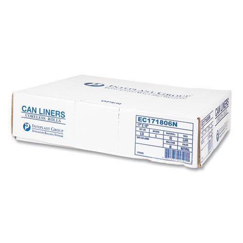 High-Density Commercial Can Liners, 4 gal, 6 mic, 17" x 18", Clear, 50 Bags/Roll, 40 Perforated Rolls/Carton. Picture 4