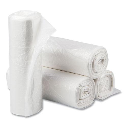 High-Density Commercial Can Liners, 10 gal, 6 mic, 24" x 24", Natural, 50 Bags/Roll, 20 Perforated Rolls/Carton. Picture 2