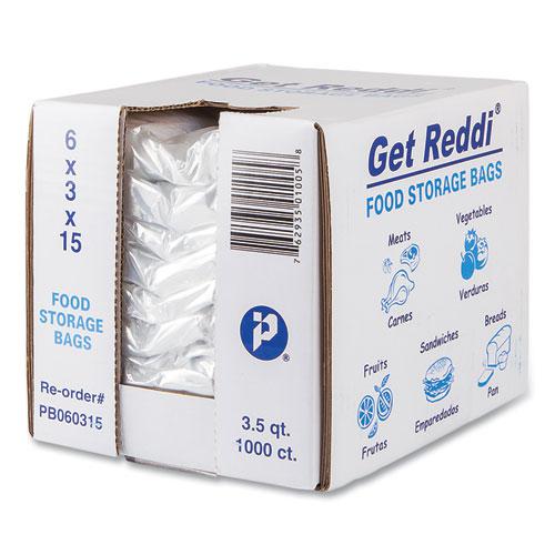Food Bags, 3.5 qt, 0.68 mil, 6" x 15", Clear, 1,000/Carton. Picture 2