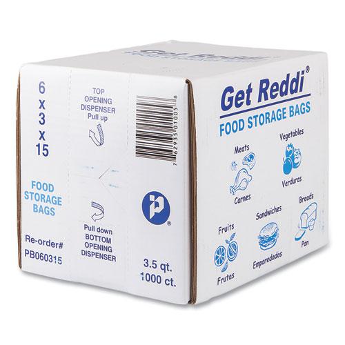 Food Bags, 3.5 qt, 0.68 mil, 6" x 15", Clear, 1,000/Carton. Picture 3