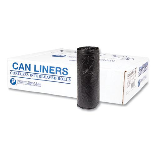 High-Density Commercial Can Liners, 16 gal, 6 mic, 24" x 33", Black, 50 Bags/Roll, 20 Interleaved Rolls/Carton. Picture 1
