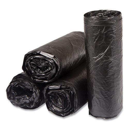 High-Density Commercial Can Liners, 16 gal, 6 mic, 24" x 33", Black, 50 Bags/Roll, 20 Interleaved Rolls/Carton. Picture 2