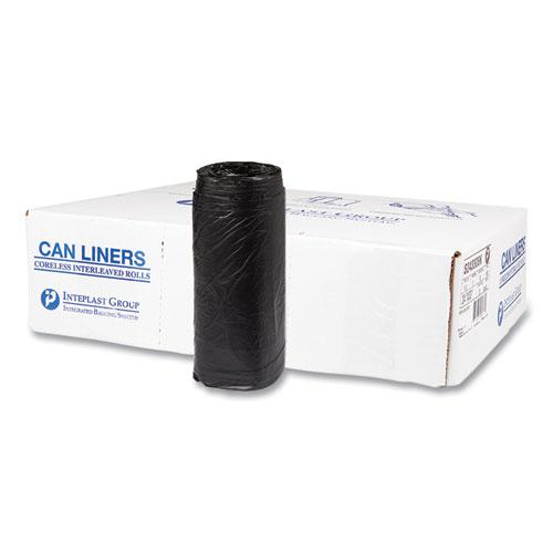 High-Density Commercial Can Liners, 16 gal, 8 mic, 24" x 33", Black, 50 Bags/Roll, 20 Interleaved Rolls/Carton. Picture 1