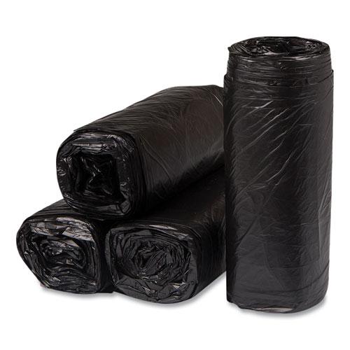 High-Density Commercial Can Liners, 16 gal, 8 mic, 24" x 33", Black, 50 Bags/Roll, 20 Interleaved Rolls/Carton. Picture 3