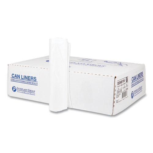 High-Density Commercial Can Liners, 33 gal, 11 mic, 33" x 40", Clear, 25 Bags/Roll, 20 Interleaved Rolls/Carton. Picture 1
