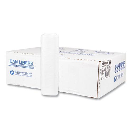 High-Density Commercial Can Liners, 33 gal, 13 mic, 33" x 40", Clear, 25 Bags/Roll, 20 Interleaved Rolls/Carton. Picture 1
