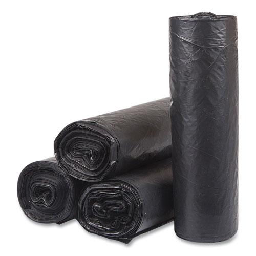 High-Density Commercial Can Liners, 33 gal, 16 mic, 33" x 40", Black, 25 Bags/Roll, 10 Interleaved Rolls/Carton. Picture 2