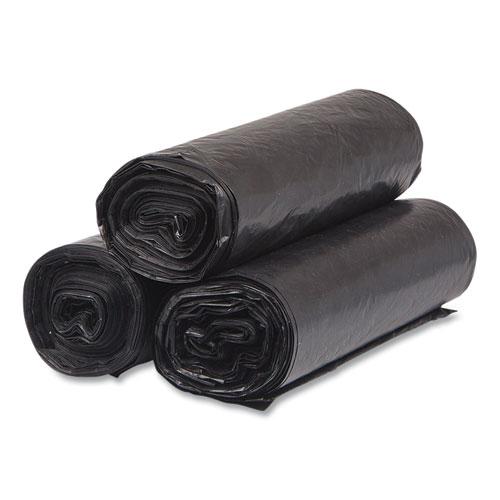 High-Density Commercial Can Liners, 33 gal, 16 mic, 33" x 40", Black, 25 Bags/Roll, 10 Interleaved Rolls/Carton. Picture 3