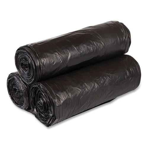 High-Density Commercial Can Liners, 33 gal, 22 mic, 33" x 40", Black, 25 Bags/Roll, 10 Interleaved Rolls/Carton. Picture 3