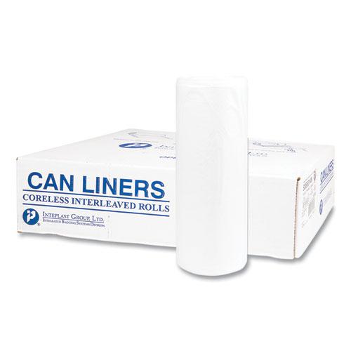 High-Density Commercial Can Liners, 55 gal, 14 mic, 36" x 60", Clear, 25 Bags/Roll, 8 Interleaved Rolls/Carton. Picture 1