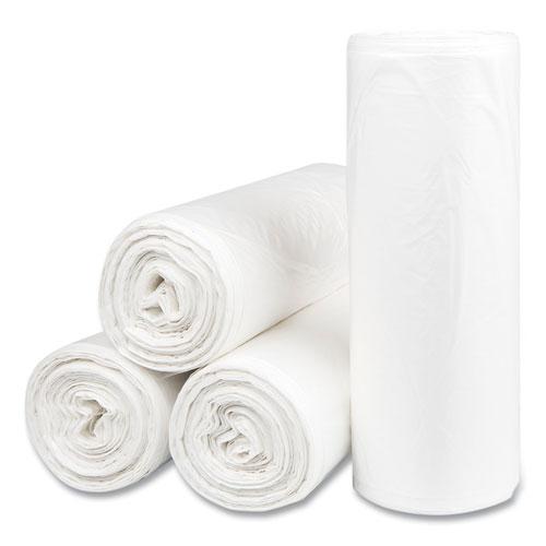 High-Density Commercial Can Liners, 55 gal, 14 mic, 36" x 60", Clear, 25 Bags/Roll, 8 Interleaved Rolls/Carton. Picture 2