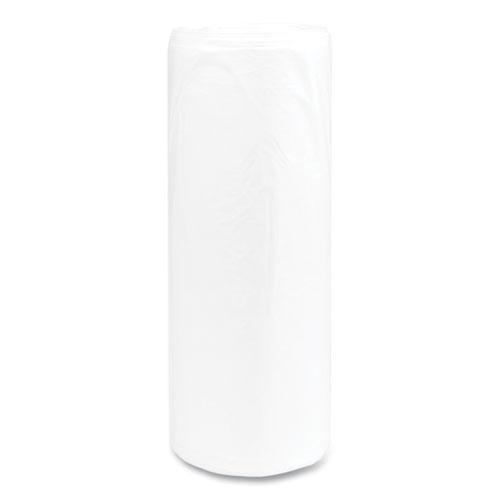 High-Density Commercial Can Liners, 55 gal, 14 mic, 36" x 60", Clear, 25 Bags/Roll, 8 Interleaved Rolls/Carton. Picture 4