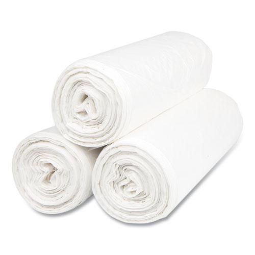 High-Density Commercial Can Liners, 55 gal, 14 mic, 36" x 60", Clear, 25 Bags/Roll, 8 Interleaved Rolls/Carton. Picture 5